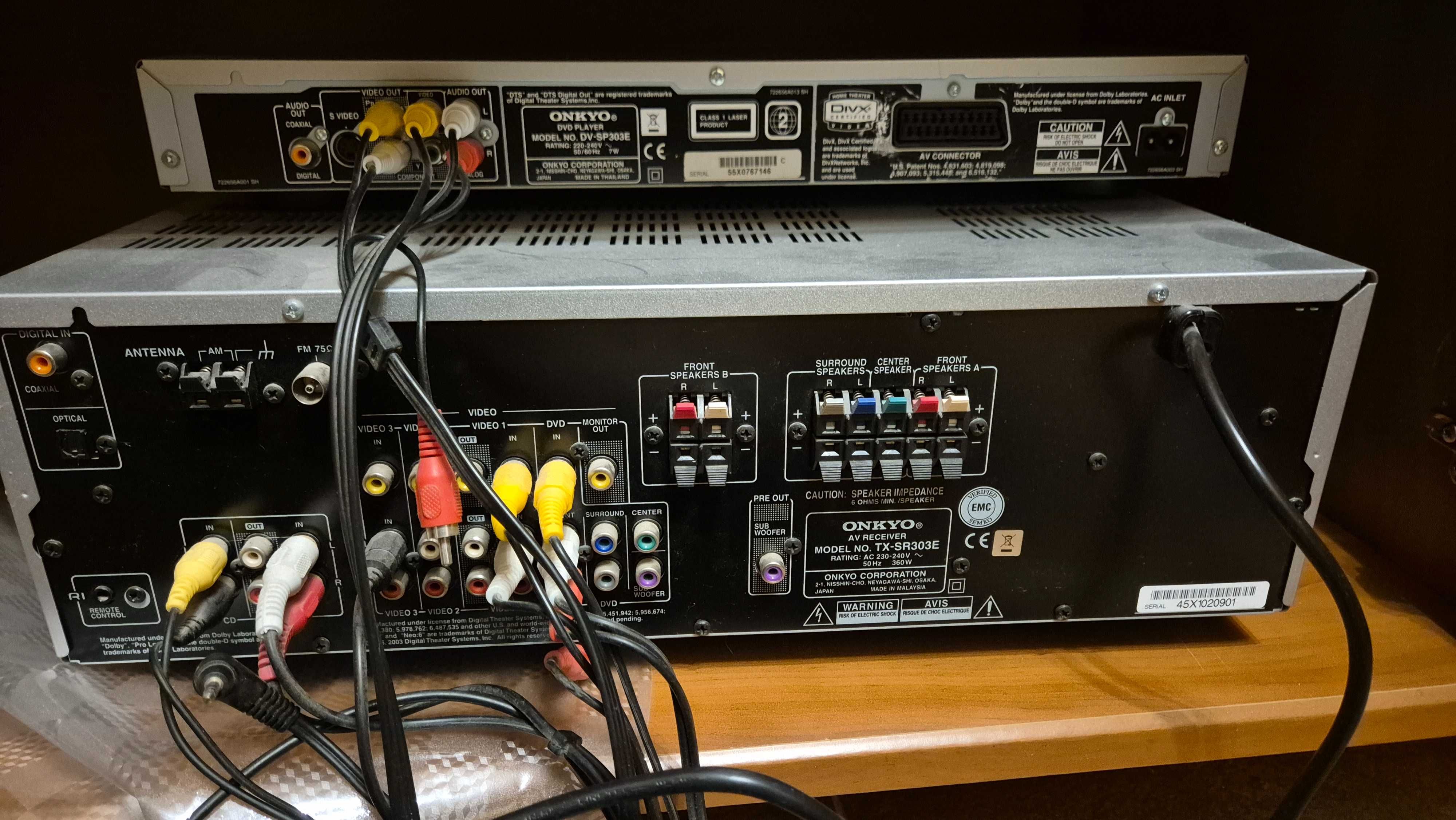 Onkyo DV-SV303E DVD Player+TX-SR303E AV Receiver