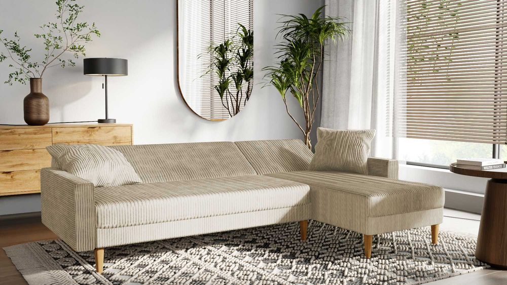 Nowy narożnik Regulowane oparcie funkcja spania uniwersalny sofa