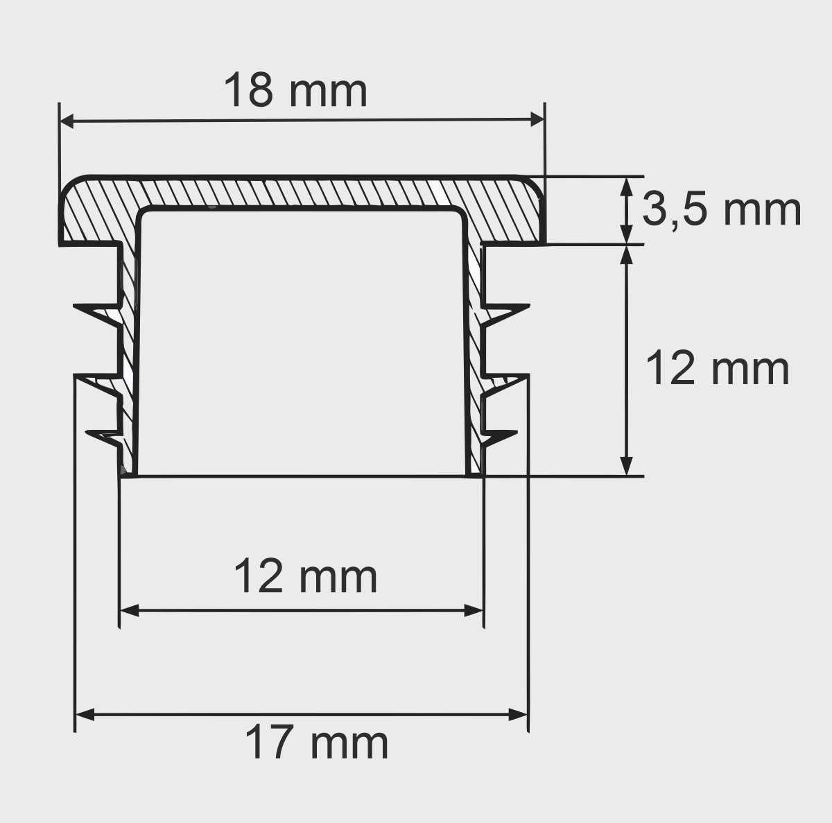 zaślepki do nóżek krzeseł 18mm / kapsle - 6 sztuk