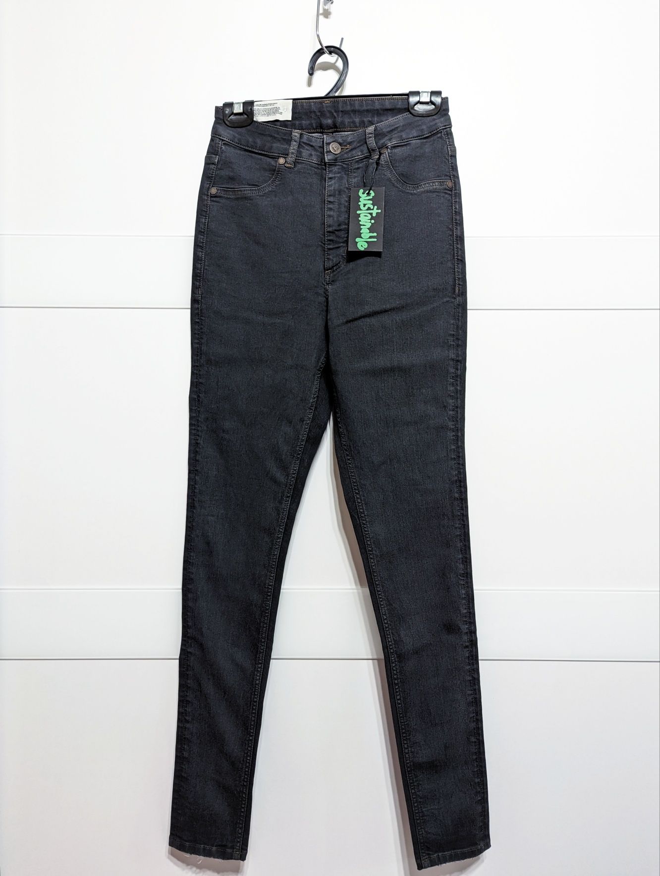 Antracytowe jeansy Cheap Monday High Spray Horror, rozmiar 28/29