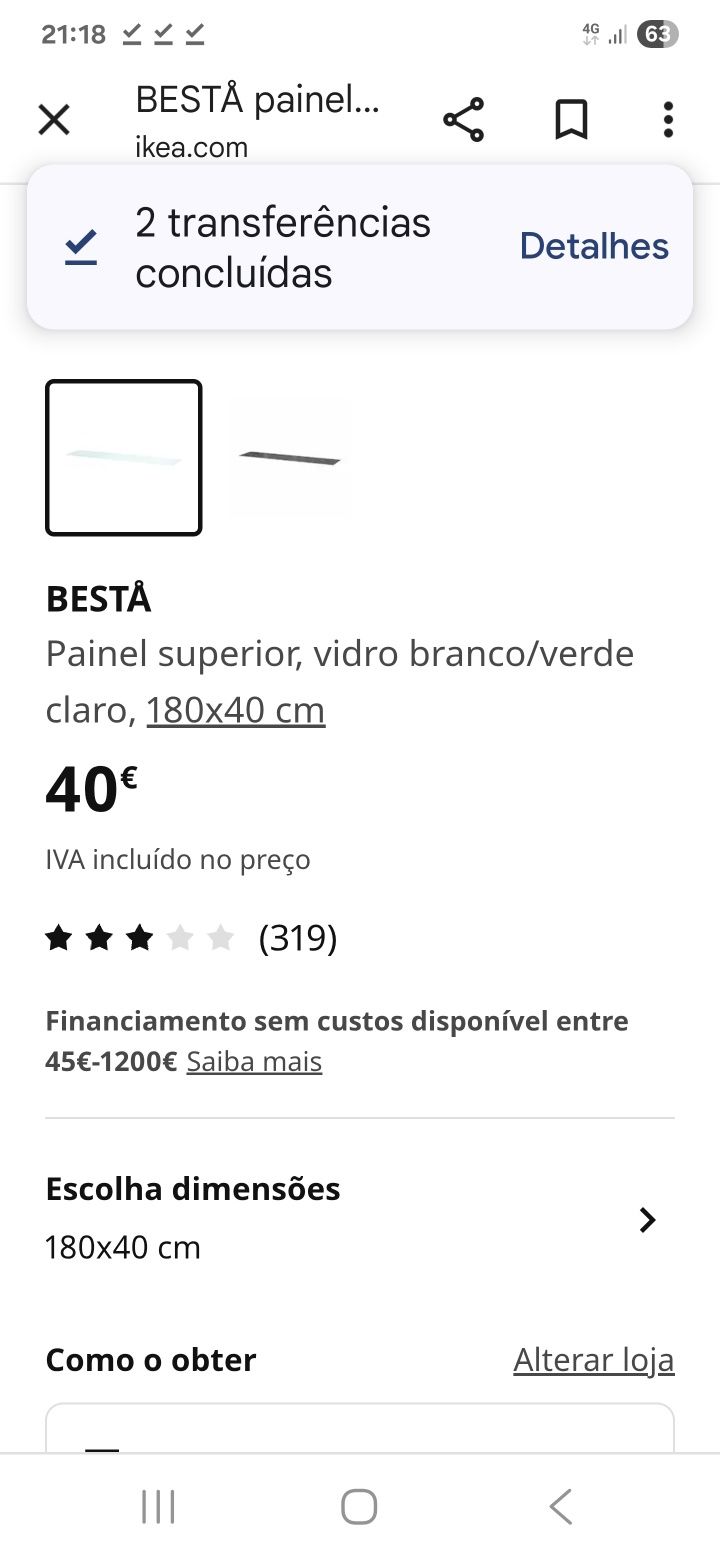 Tampo vídro branco fosco