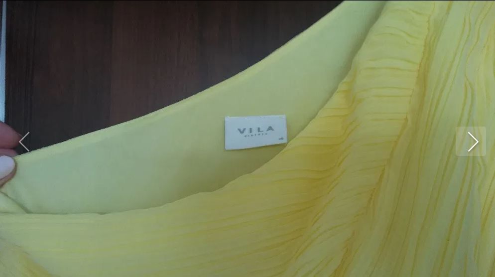 Sukienka Vila, rozmiar 40 żółta, cytrynową, na jedno ramię