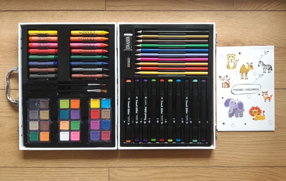 Великий набір для малювання кейс валіза з рускою фарби маркери олівці