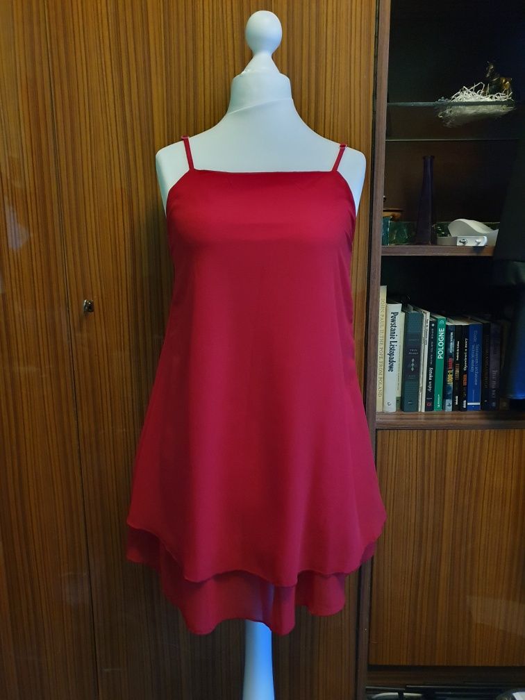 Czerwona sukienka tunika zwiewna blood red vampire goth