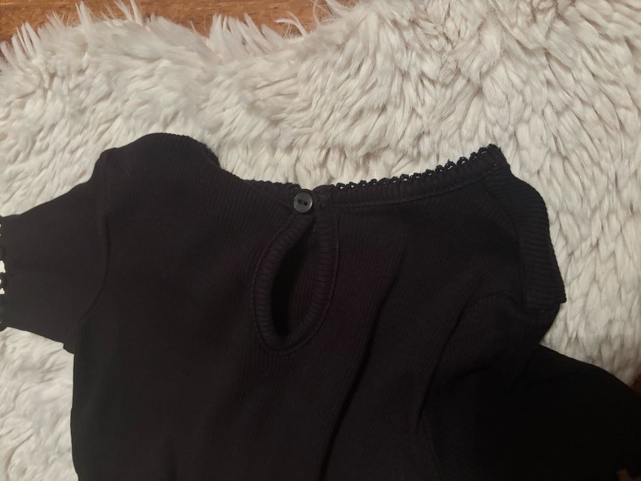 Czarna bluzka z krótkim rękawem t-shirt H&M r. 86