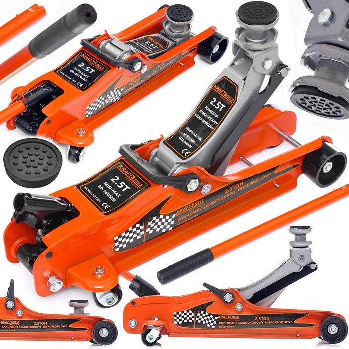 Podnośnik Samochodowy Żaba Lewarek Niskoprofilowy 2.5T 80-360mm