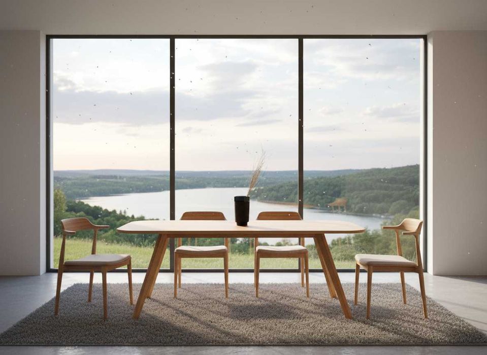 Dębowy stół SKANDYNAWSKA HARMONIA – minimalizm i piękno w Twoim domu