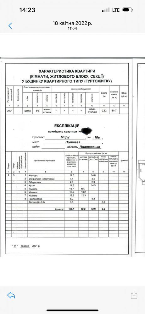 Продам квартиру 88,7 кв/м. Левада