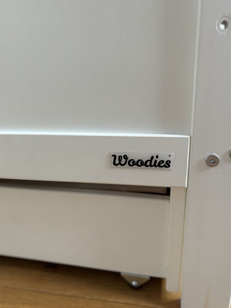 Łóżeczko Woodies Country Cot 120/60 szuflada kolka zestaw