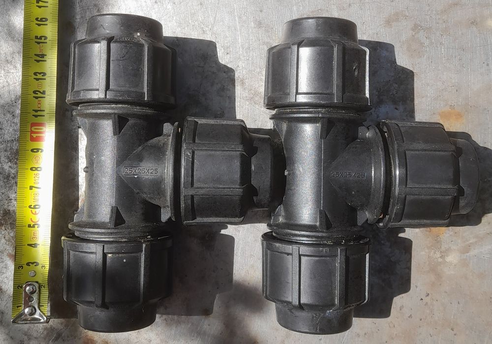 Trójnik skręcany do rur plastikowy złączka 2 sztuki