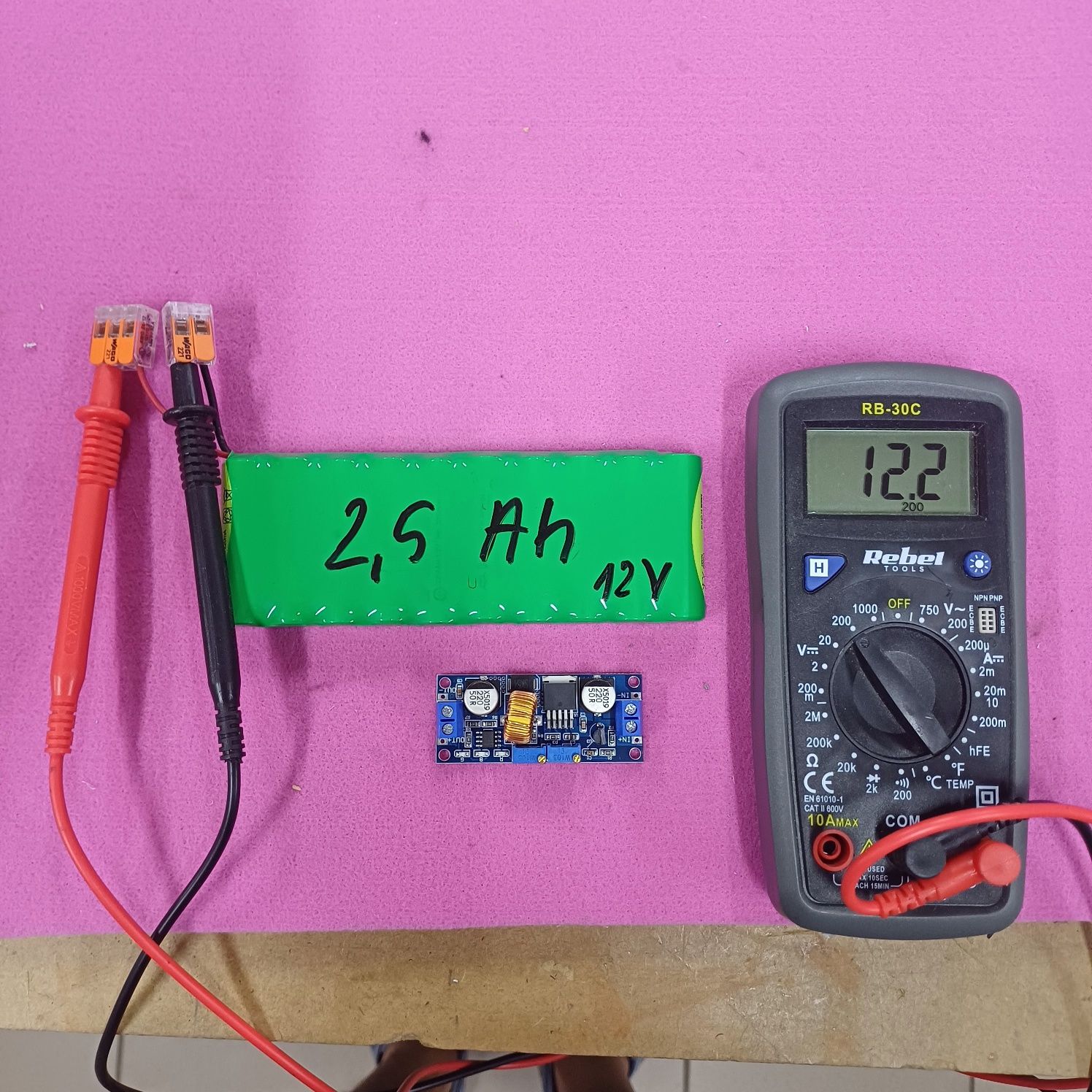 Akumulator 12 V 2,5 Ah z Ogniw 1,2 V 2200 mAh x 10 szt z przetwornicą