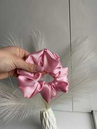 Gumka scrunchie handmade M pudrowy róż