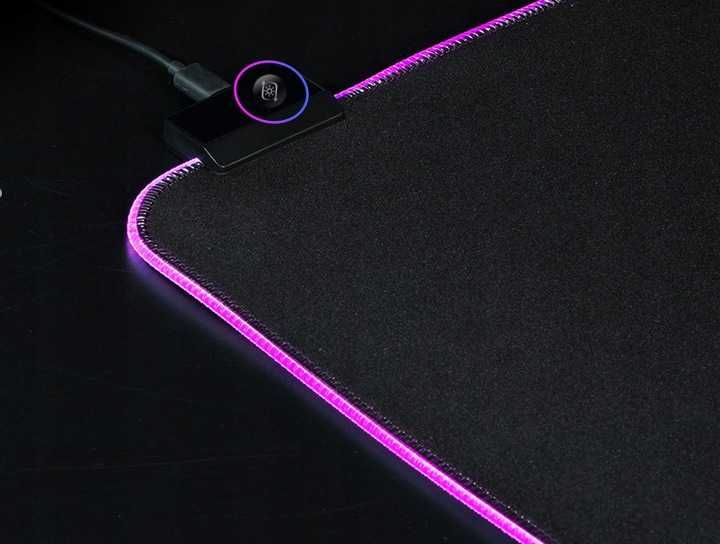 PODKŁADKA GAMINGOWA pod mysz klawiaturę led rgb 80x30cm