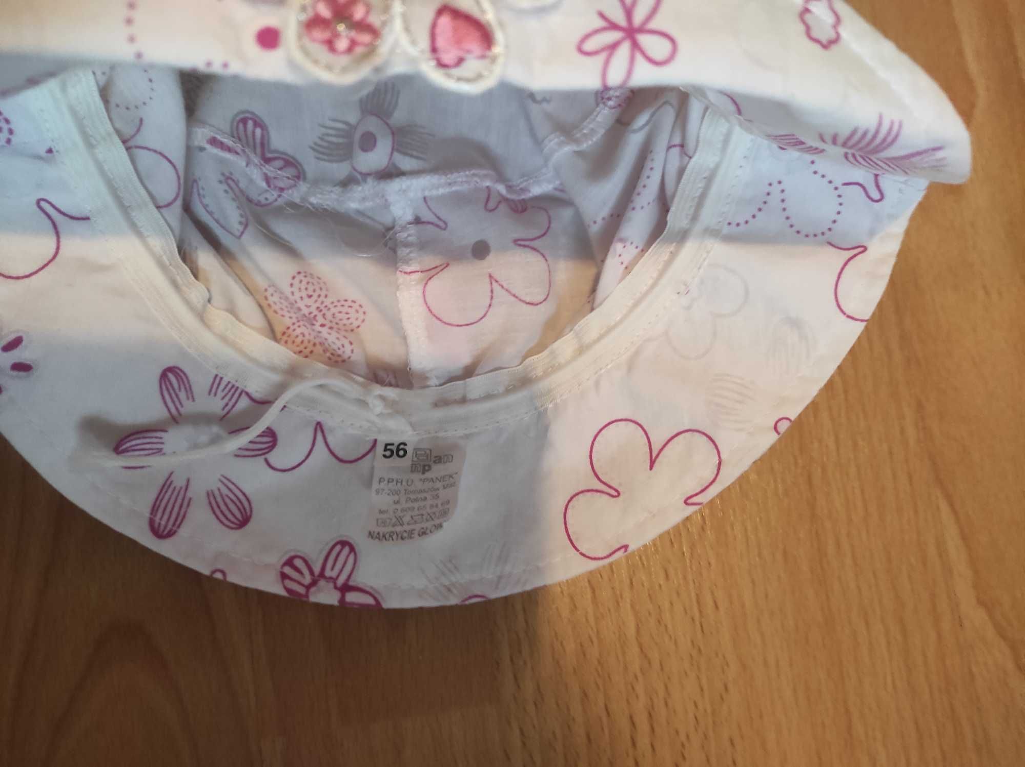 Zestaw czapeczek niemowlęcych różowe dziewczynka rozmiar 42 44 46