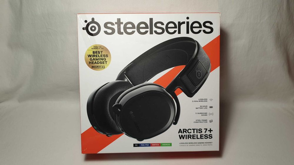 Słuchawki bezprzewodowe SteelSeries Arctis 7+ BLACK- stan IDEALNY.