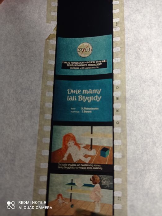 Bajki na kliszy rzutnik PRL Dwie mamy lalki Brygidy+oryginalne opakowa