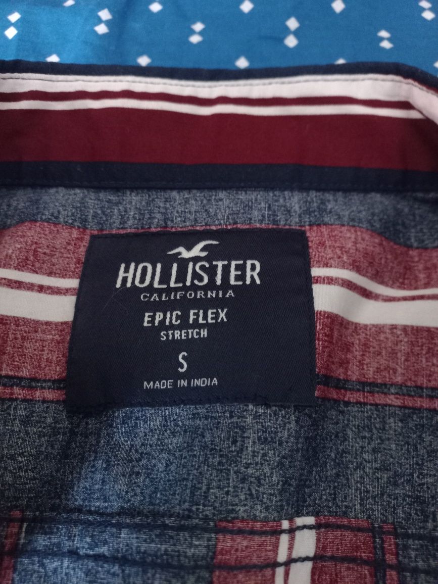 granatowo-bordowa męska koszula Hollister Epic Flex