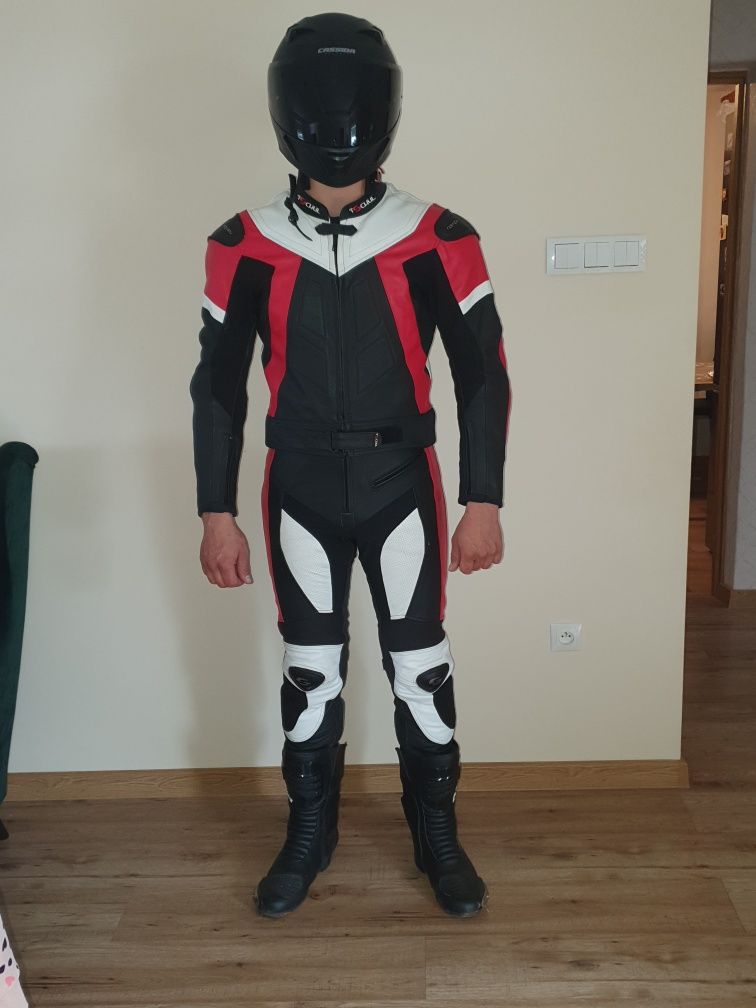 Kombinezon motocyklowy z garbem,  skóra