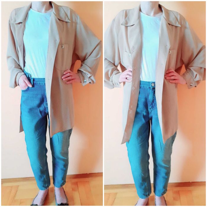 42/44/46/48 Długa koszula bluzka oversize basic real vintage retro