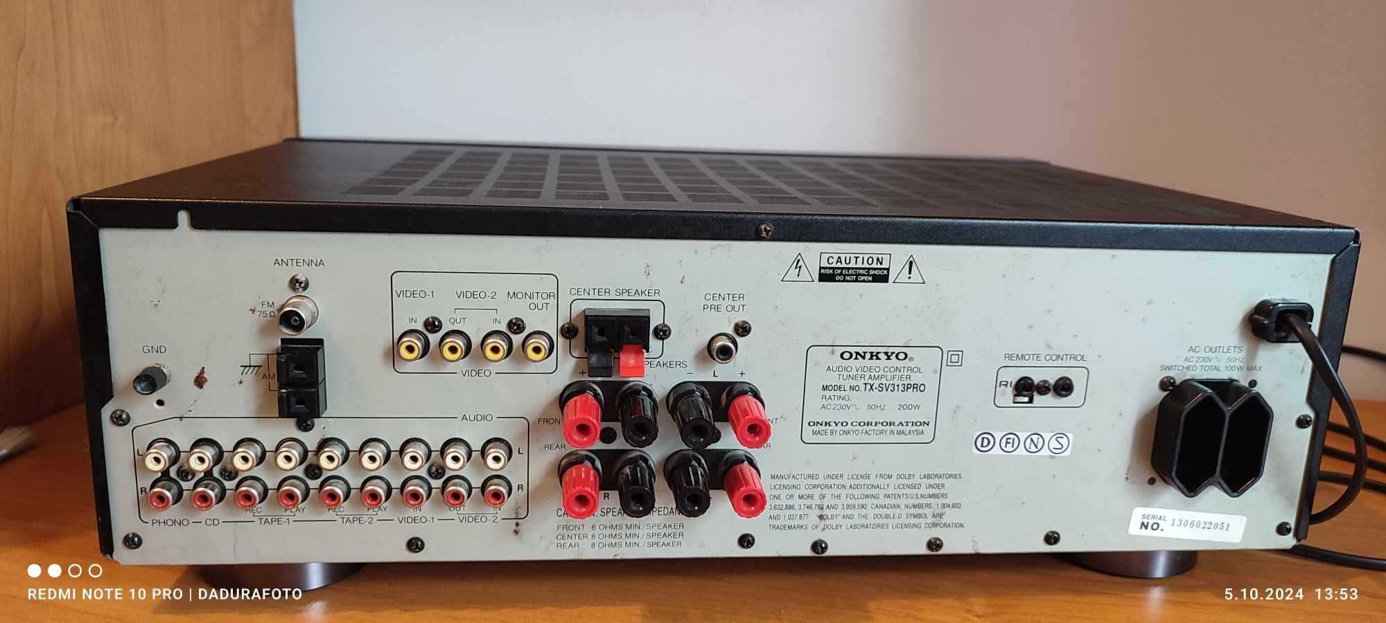 Zestaw Amplitun Onkyo TX-SV313PRO Dolby Pro Logic Ferguson Mars 2x280W