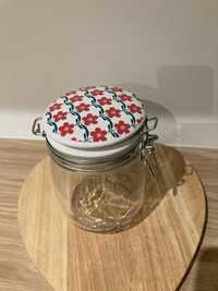 Słoik szklany ozdobny z ceramiczna pokrywą