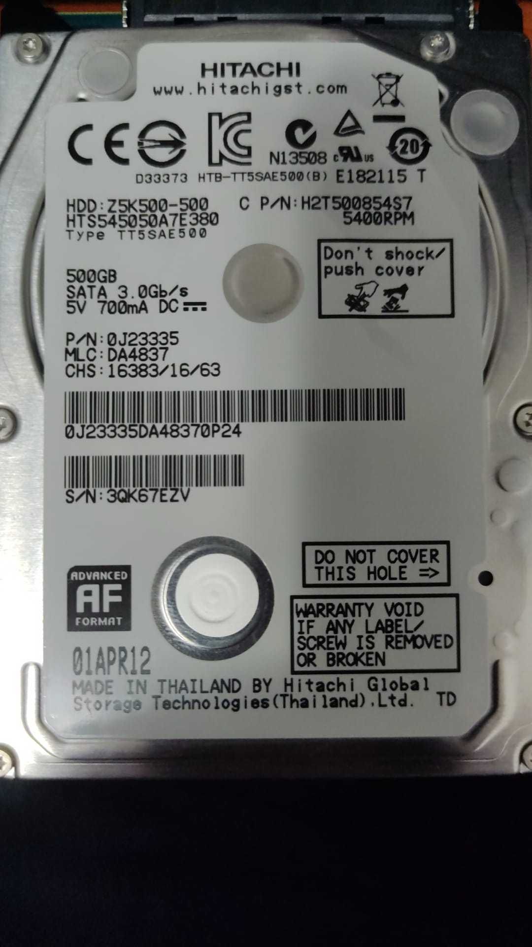 HDD Hitachi 2.5 500Gb