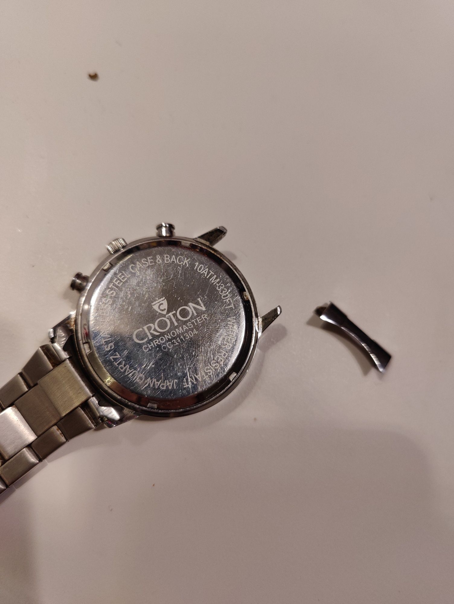 Zegarek męski Croton sprawny granatowy srebrny na bransolecie