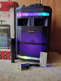 Блютуз акустика караоке Kimiso-QS83(microSD,USB,FM)пультДУ, микрофон