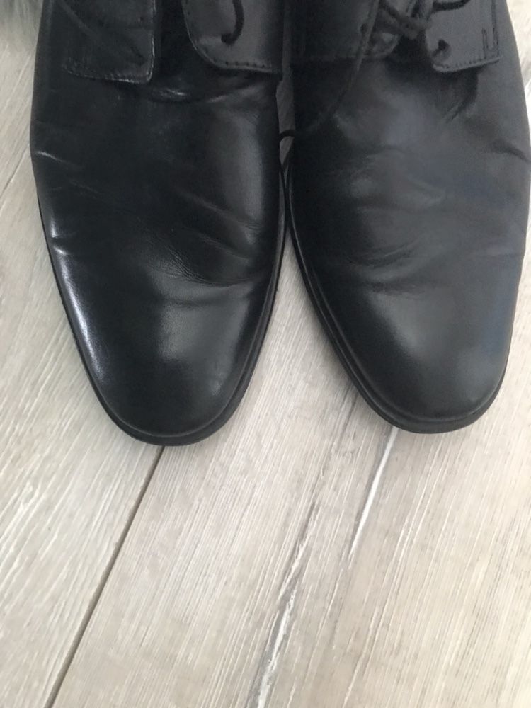 Шкіряні класичні чорні чоловічі туфлі 42 розмір