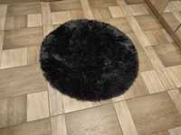 Nowy czarny dywan okrągły 80 cm