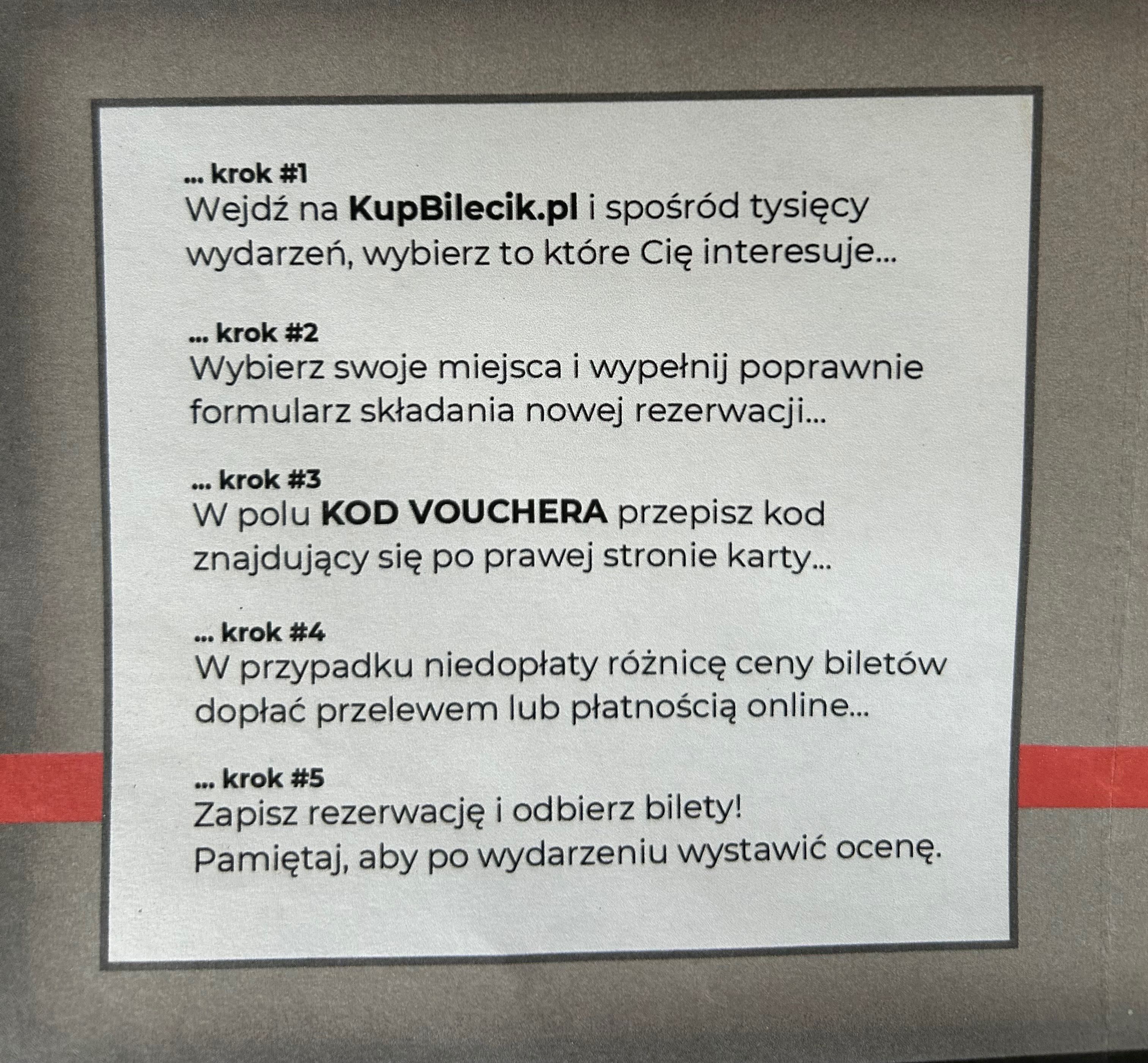 VOUCHER kup bilecik wartość 250 zł