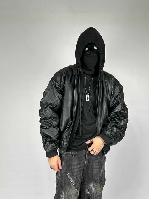 Бомбер двохшаровий MA-1 черный куртка чорна курточка opium black S M L