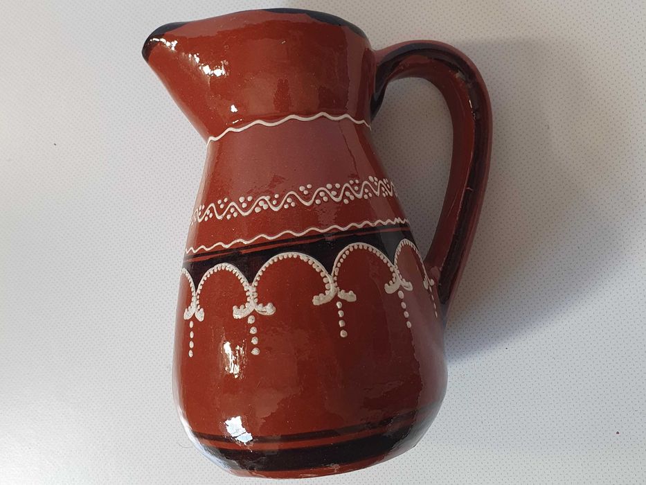 Jarro em barro vidrado - J. Calado, Moitalina - Artesanato dos anos 80