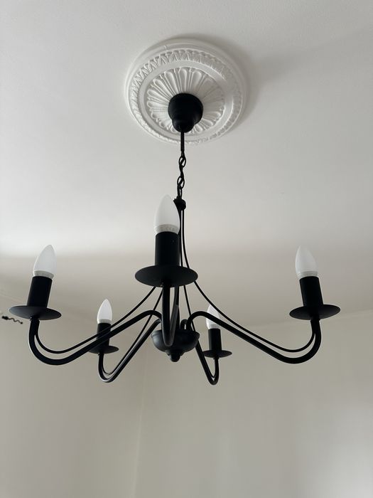 Żyrandol 5 ramienny czarny