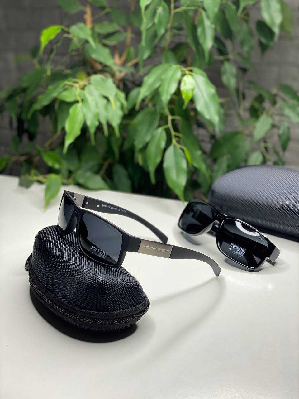 Сонцезахисні окуляри PORSCHE Polarized чорні поляризовані плоскі Чолов
