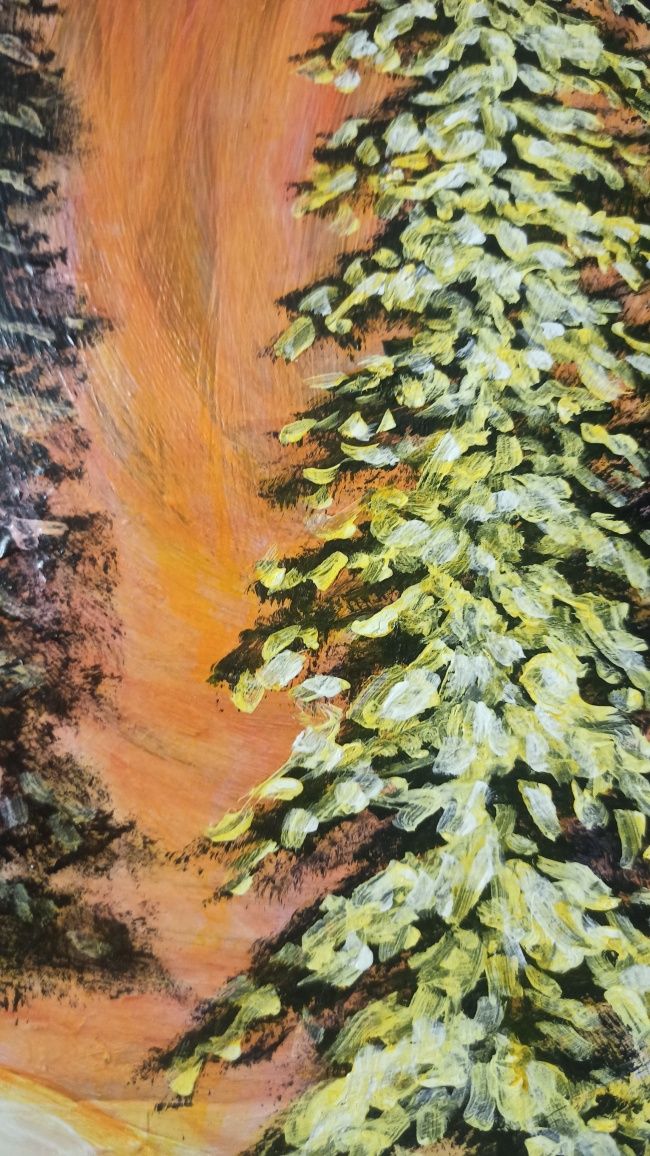 Картина Зимовий ліс акрил досить велика