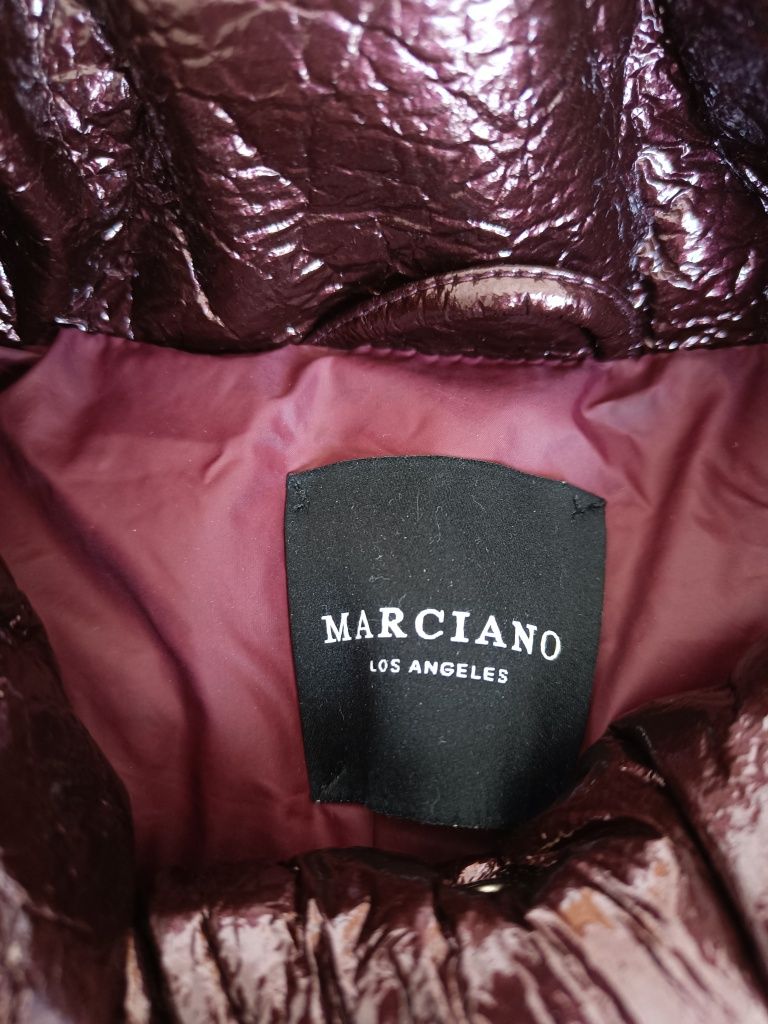 Marciano guess śliwkowa złota metaliczna zimowa fioletowa kurtka