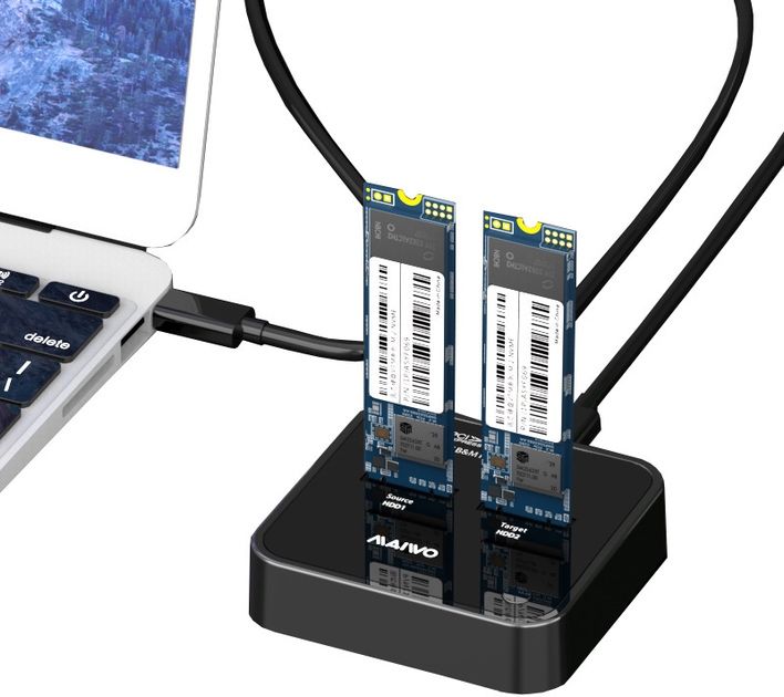 Док-станція Maiwo для M.2 SSD SATA Key M/B+M USB 3.1 Gen1 Type-C