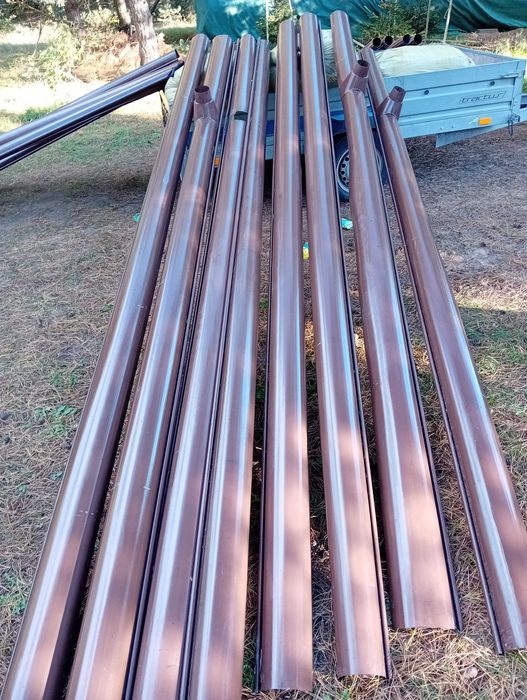 Rynny metalowe -  Roofline Global 125 głęboki profil brązowe - używane