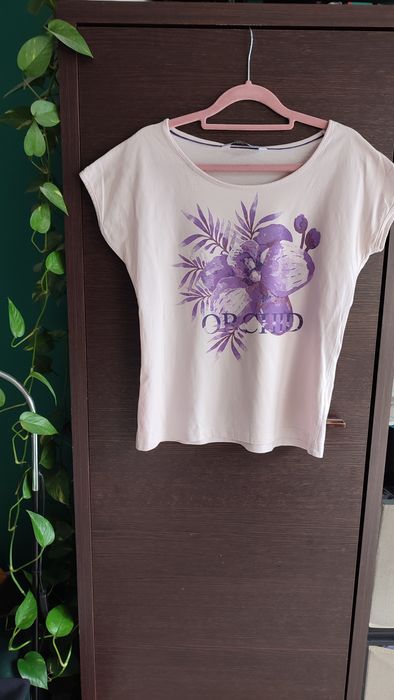 Bluzka z krótkim rękawem T-shirt S 36 fiolet