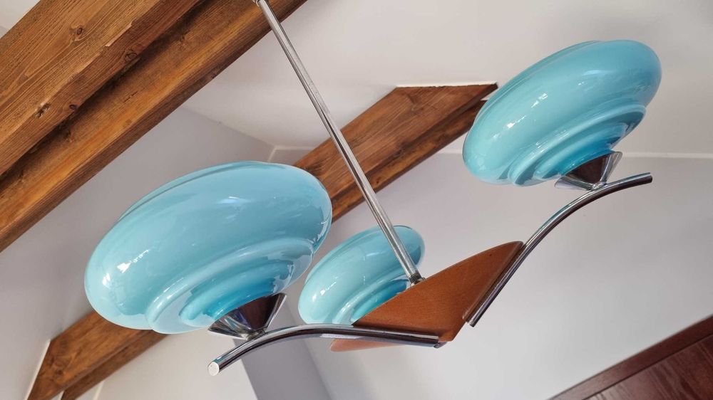 Lampa Żyrandol Design PRL lata 60 Czechosłowacja Napako Vintage Retro