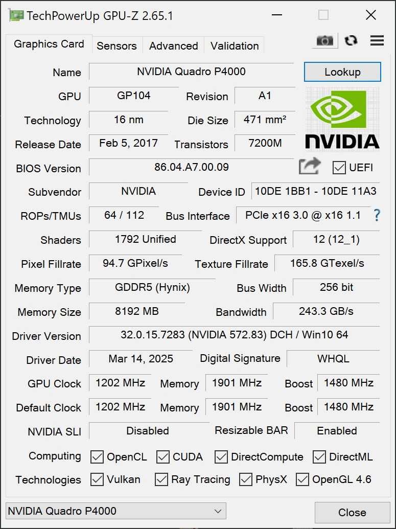 Nvidia Quadro P4000 8GB GDDR5 oraz inne modele CAD/AI/LLM