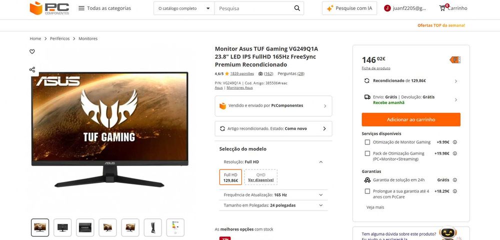 Monitor gaming Asus TUF VG249Q1A 23.8"