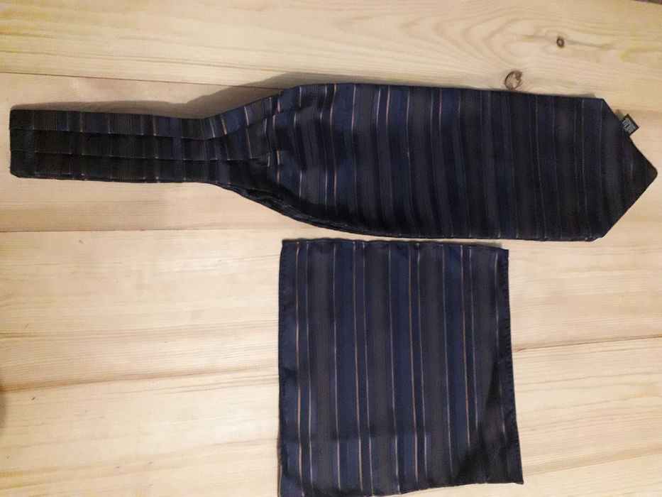 Elegancki zestaw fular poszetka 100% jedwab