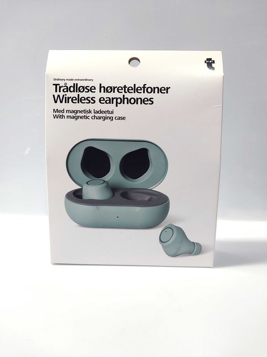 Słuchawki douszne zielone bezprzewodowe bluetooth - Flying Tiger NOWE