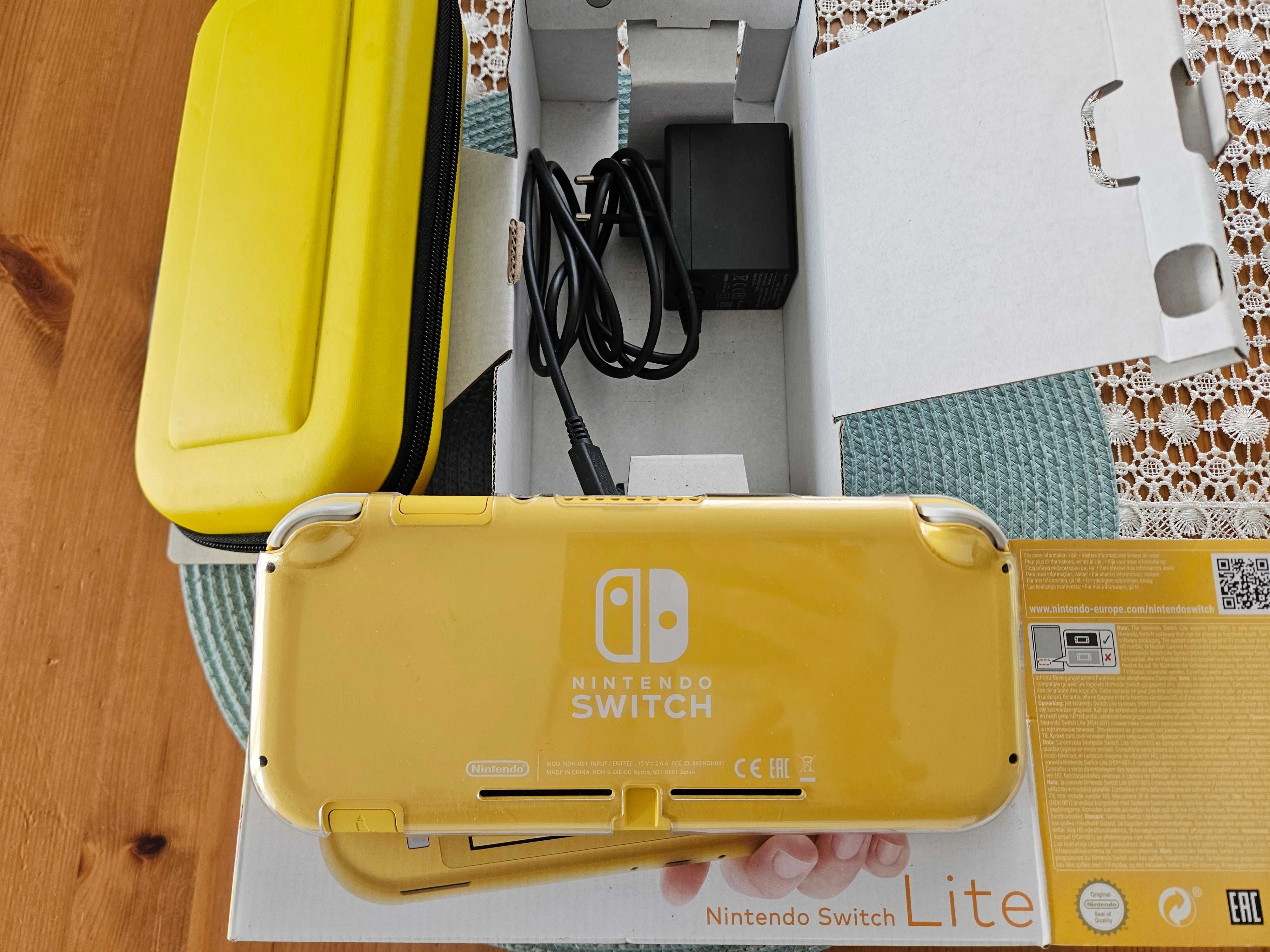 Nintendo Switch Lite żółty stan bardzo dobry komplet futerał