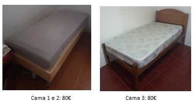 Cama, mesa, cadeiras e secretária