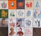 Moedas Euro comemorativas Proof pastas e cards Vaticano, Monaco