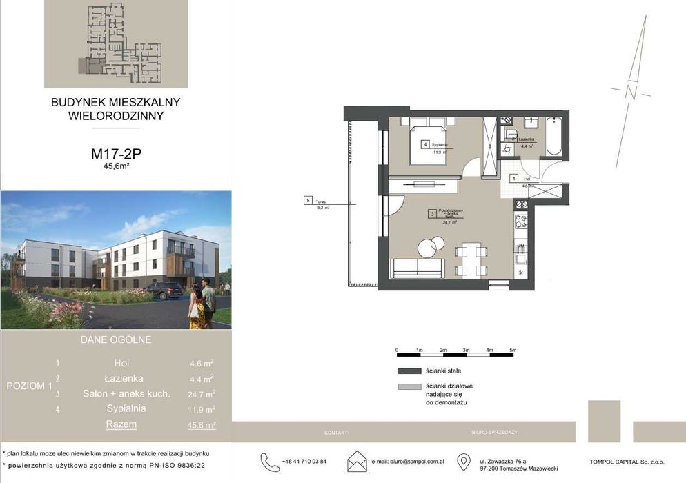 Nowa inwestycja WYSZYŃSKIEGO OPOCZNO | 2 pokoje |  45,6 m2