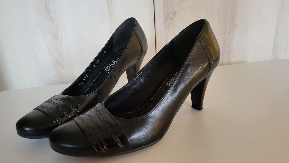 Czarne szpiki czółenka na obcasie 5cm